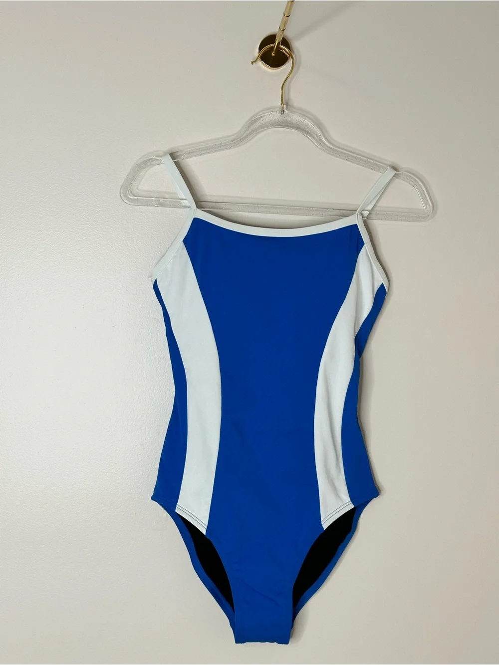 AquaShape by Dolfin Blue White One Piece Swimsuit Size 6 NWT